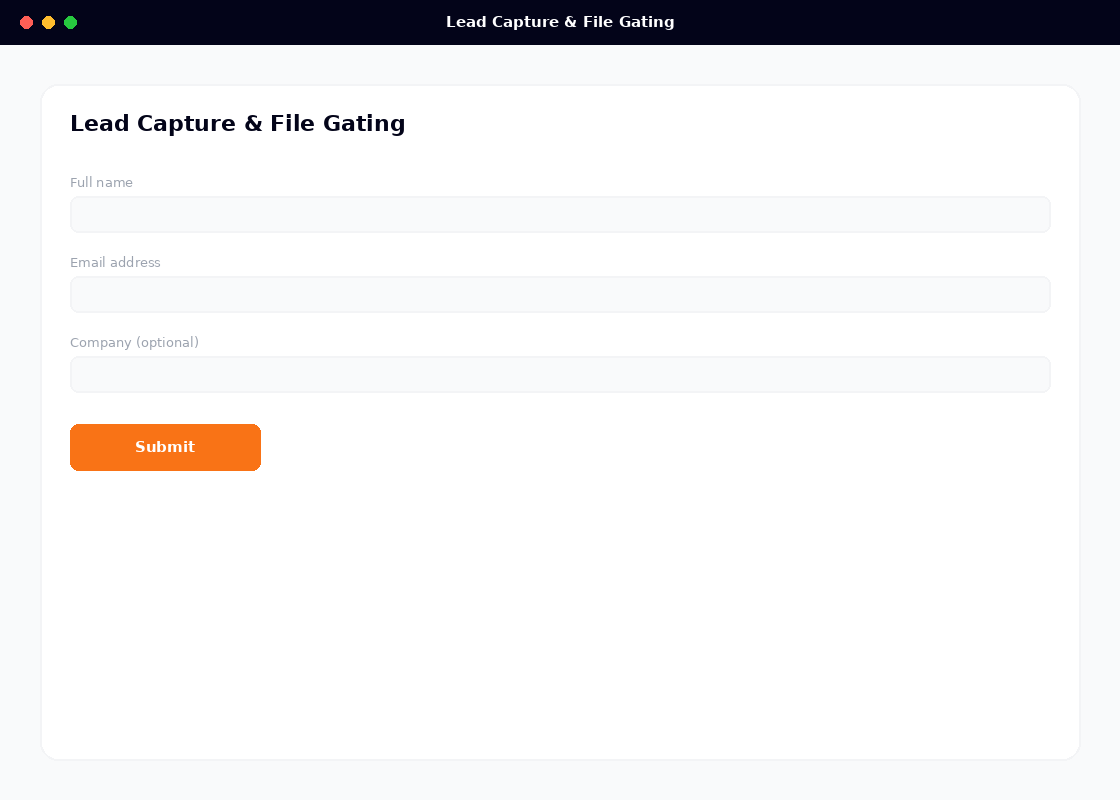 Lead Capture & File Gating